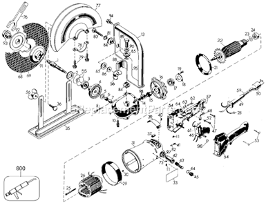 Page A Diagram and Parts List for 3912 Type 4 Black and Decker Chop Saw
